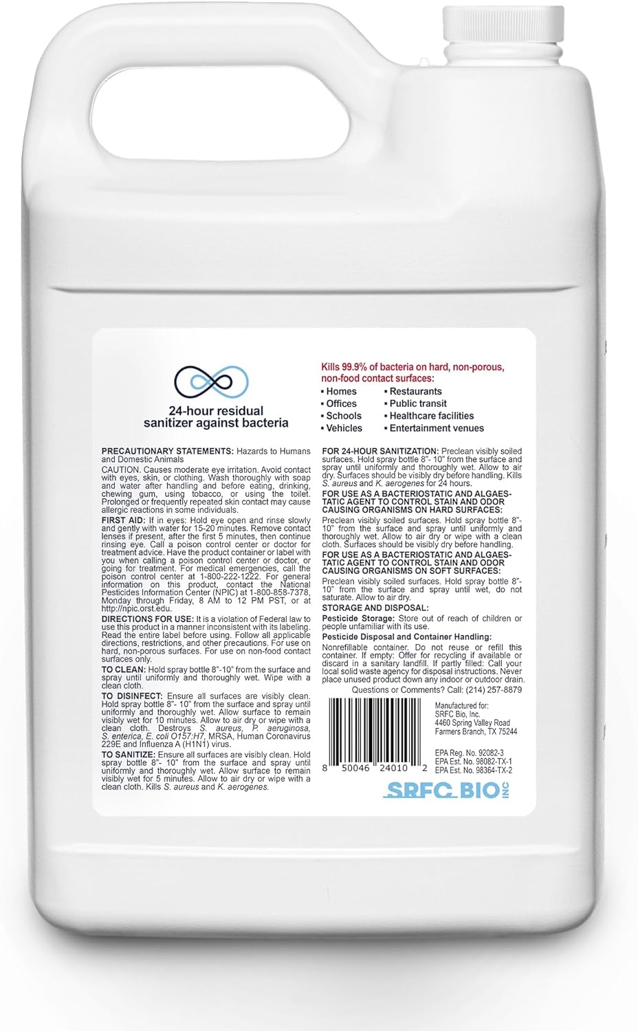 RS® 24-Hour Residual Sanitizer - 1 Gallon (4 Pack)