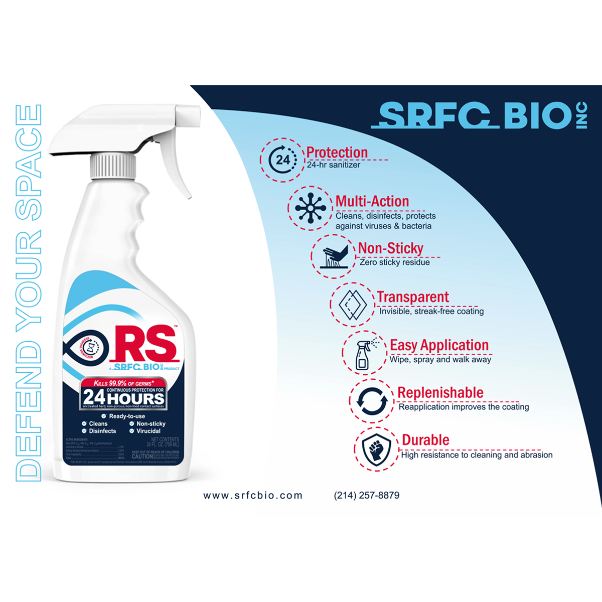 RS® 24-Hour Residual Sanitizer - 32oz. Bottle